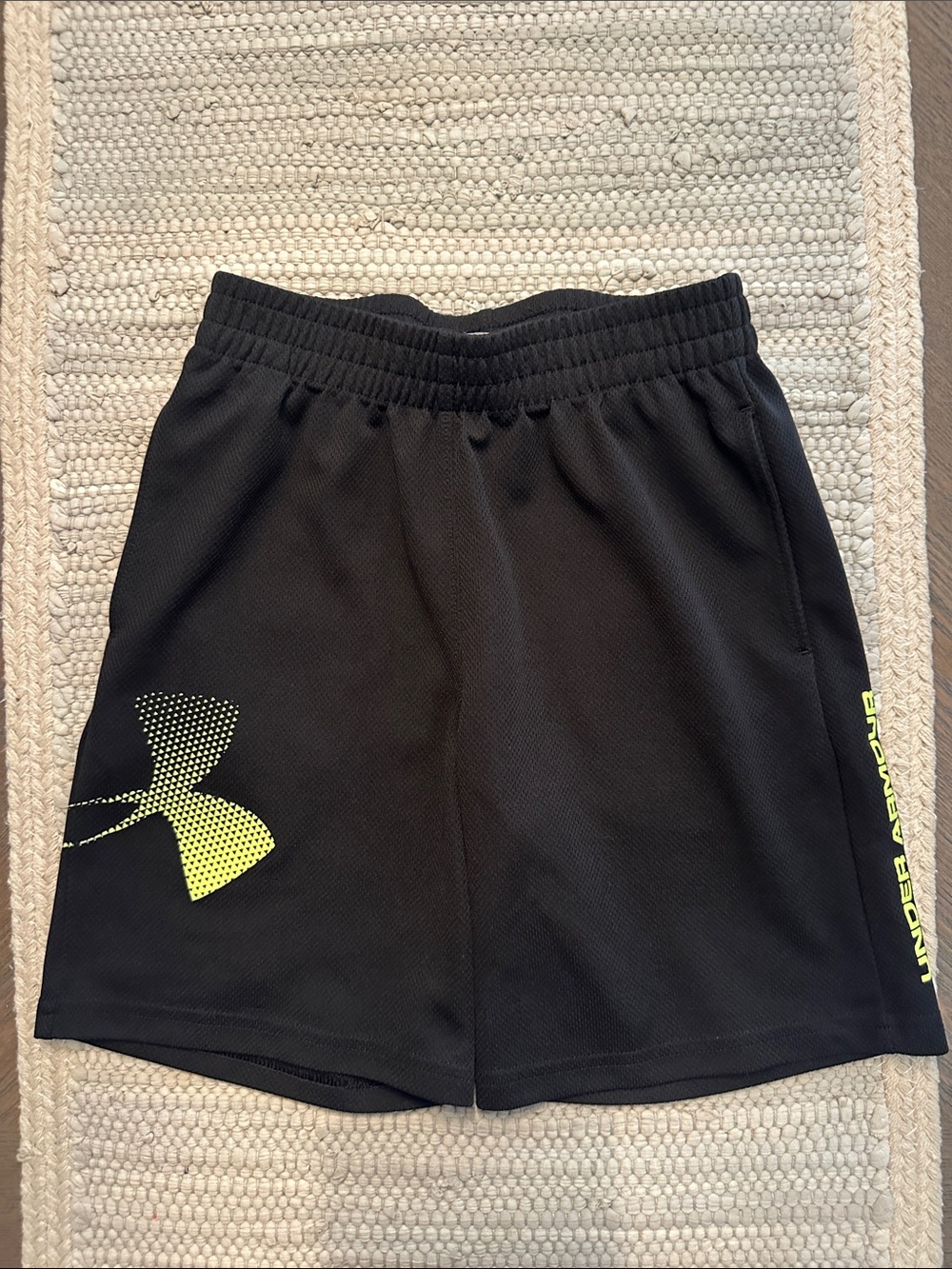 Under Armour Black Shorts with Neon Yellow Logo